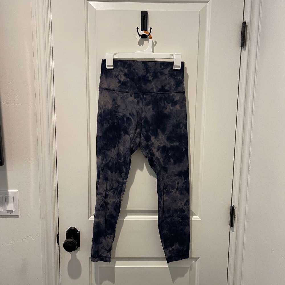 Blue and Purple Tie-Die Leggings